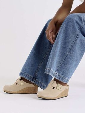 Birkenstock Papillio By Birkenstock Fanny Wedge Clog Size 10 Suede Leather